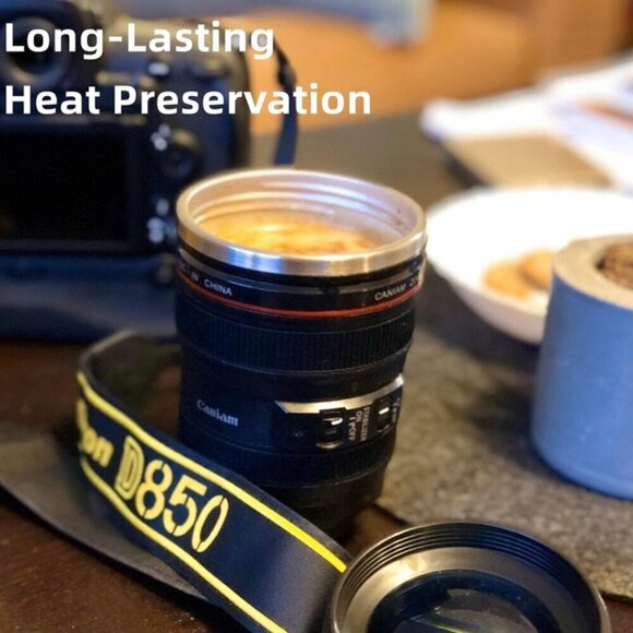 Camera Lens Stainless Steel Coffee Mug - Picture 3 of 5